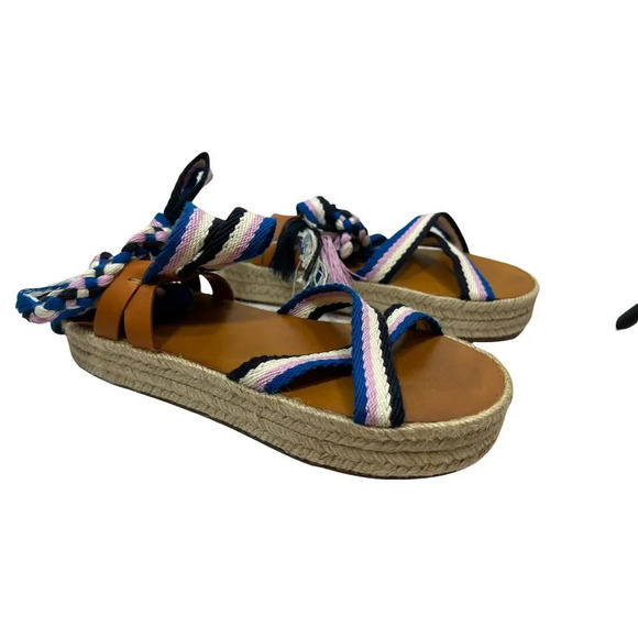 Isabel Marant Woven Wrap Strap Espadrille Sandals size 8 - Picture 3 of 11
